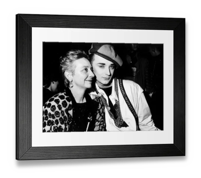 Framed Print : Boy George Lead singer of Pop Group Culture Club with his mother Framed Print : Boy George Lead singer of Pop Group Culture Club with his mother