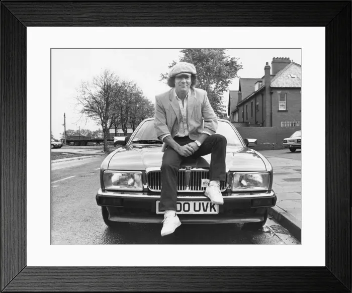 Framed Print : Brian Johnson lead singer of the rock group AC  /  DC. 27  /  10  /  86
