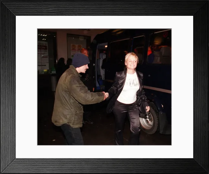 Framed Print : Emma Bunton of the Spice Girls in Glasgow April 1998 going to The Appartments