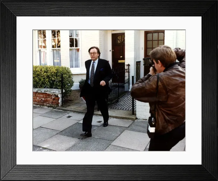 Framed Print : David Mellor Conservative MP Leaving His Home In London Framed Print : David Mellor Conservative MP Leaving His Home In London