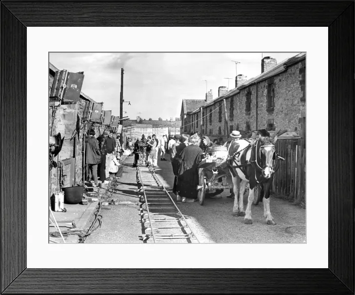 Framed Print : When the camera pulls back all is revealed, on one side the modern dress Framed Print : When the camera pulls back all is revealed, on one side the modern dress