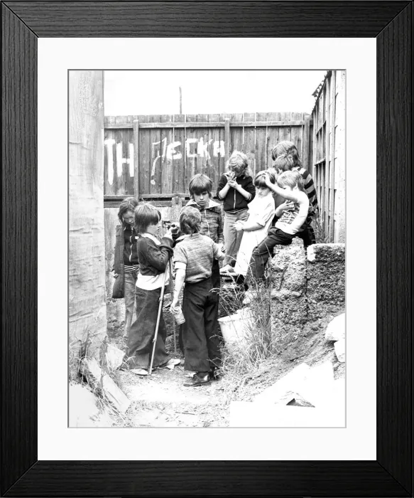 Framed Print : Local children from the Walker area who were in a film about vandalism in 1977