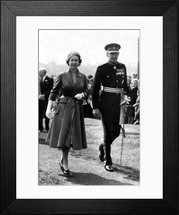 Framed Print : Queen Elizabeth II with the Duke of Northumberland during a visit to Holy Island Framed Print : Queen Elizabeth II with the Duke of Northumberland during a visit to Holy Island