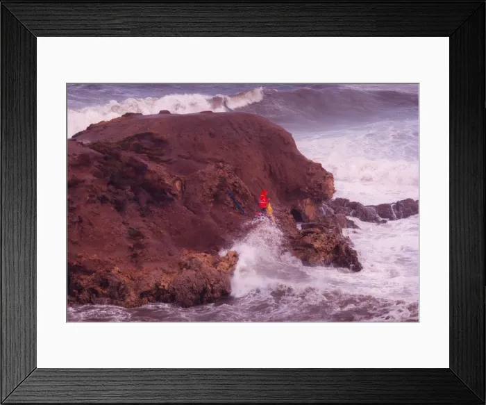 Framed Print : These fearless anglers brave the wild North East weather on Camel Rock, Marsden Framed Print : These fearless anglers brave the wild North East weather on Camel Rock, Marsden