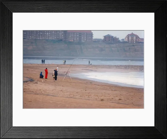 Framed Print : A group of anglers enjoying a spot of fishing on the beach at South Shields Framed Print : A group of anglers enjoying a spot of fishing on the beach at South Shields