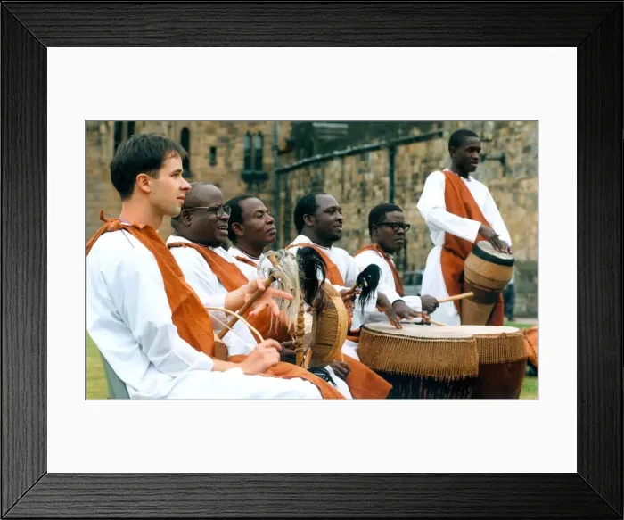 Framed Print : Albert Ssempeke and the Master Musician of Uganda, perform at Alnwick Castle as part of Framed Print : Albert Ssempeke and the Master Musician of Uganda, perform at Alnwick Castle as part of