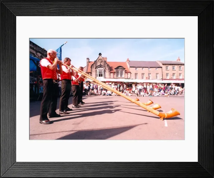 Framed Print : Some of the performers at the Alnwick Music Festival in August 1997