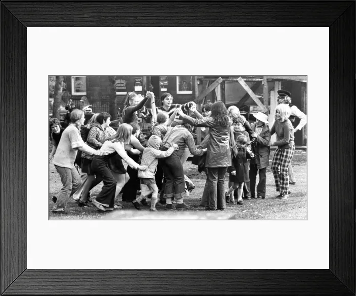Framed Print : All the fun of the festival. Students from the Northumberland college of Education Framed Print : All the fun of the festival. Students from the Northumberland college of Education