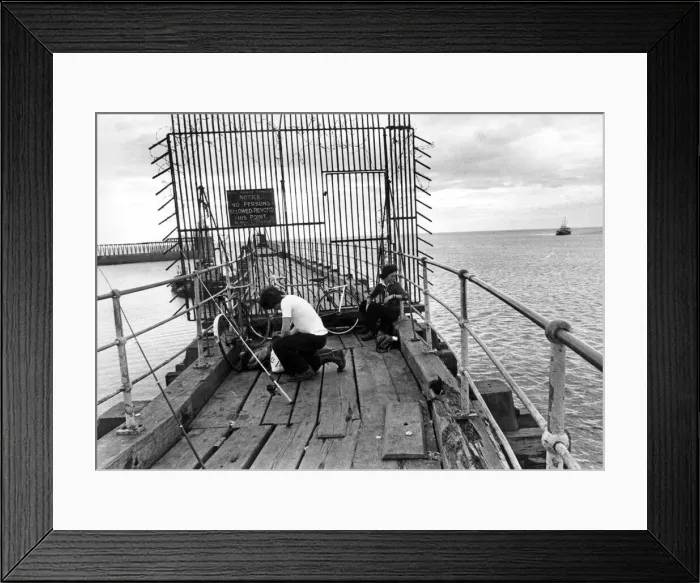 Framed Print : A pair of young anglers prepare to enjoy a quite afternoon fishing on Blyth Pier Framed Print : A pair of young anglers prepare to enjoy a quite afternoon fishing on Blyth Pier