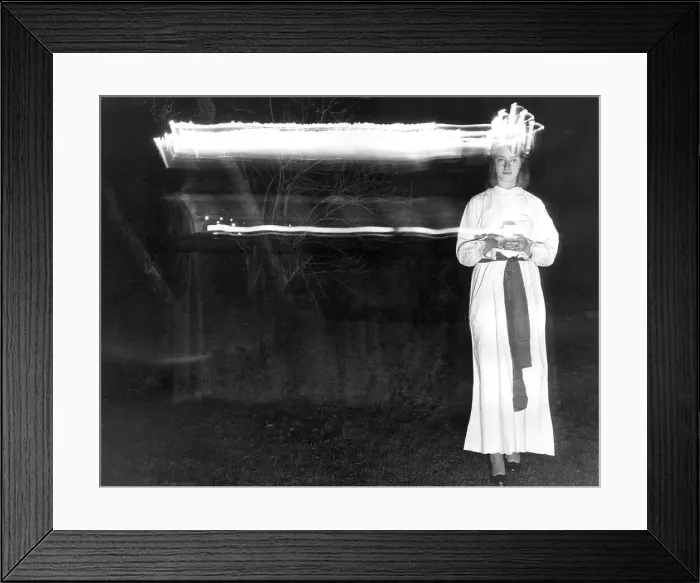 Framed Print : Brigitta Samuelson is the Queen of Light for the traditional festival of St Framed Print : Brigitta Samuelson is the Queen of Light for the traditional festival of St