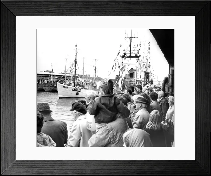 Framed Print : North Shields fishing festival crowds welcome the boats back at North Shields Fish Qyay Framed Print : North Shields fishing festival crowds welcome the boats back at North Shields Fish Qyay