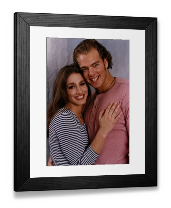Framed Print : Diane Youdale and James Crossley alias Jet and Hunter who used to date while Framed Print : Diane Youdale and James Crossley alias Jet and Hunter who used to date while