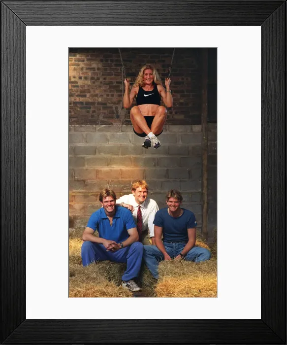 Framed Print : Alison Paton with James Euan and David Cunningham July 1997