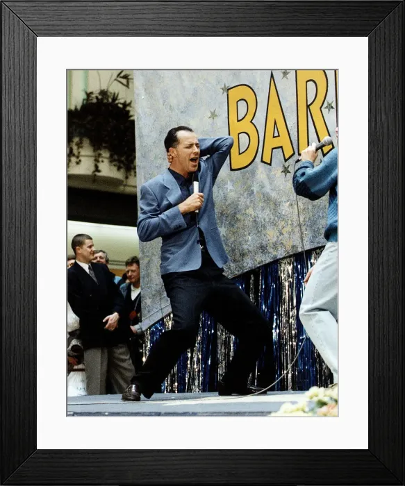 Framed Print : Michael Barrymore comedian - performing on stage May 1992 Framed Print : Michael Barrymore comedian - performing on stage May 1992