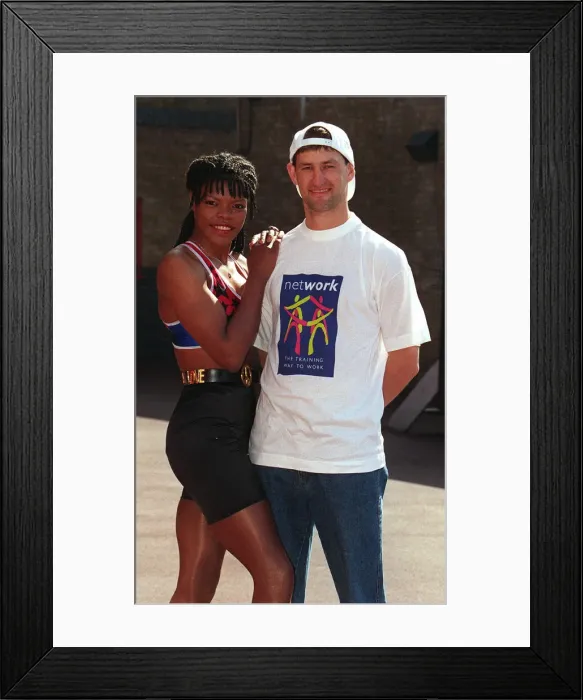 Framed Print : Tony Adams Arsenal Captain with Judy Simpson who is Nightshade of Gladiators Framed Print : Tony Adams Arsenal Captain with Judy Simpson who is Nightshade of Gladiators
