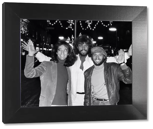 The three Gibb brothers of the Bee Gees pop group l-r: Robin