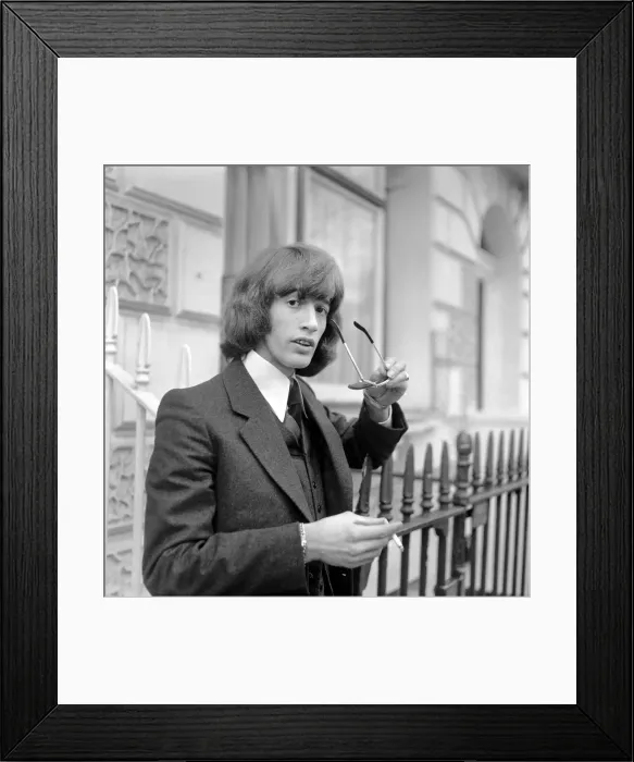 Framed Print : Robin Gibb of the Bee Gees pop group in London. April 1969 Framed Print : Robin Gibb of the Bee Gees pop group in London. April 1969