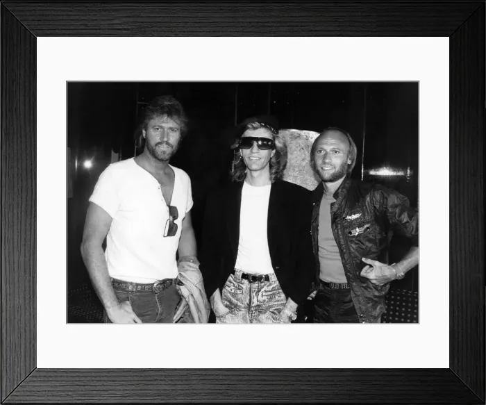 Framed Print : The Bee Gees pop group. The three Gibb brothers left to right: Barry Framed Print : The Bee Gees pop group. The three Gibb brothers left to right: Barry