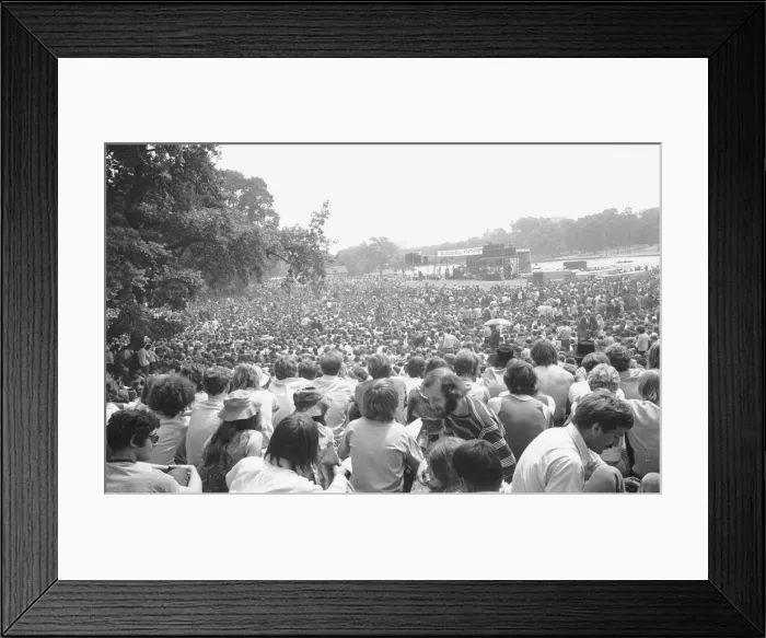 Framed Print : Huge crowds gathered to watch the all day concert at Hyde Park Framed Print : Huge crowds gathered to watch the all day concert at Hyde Park