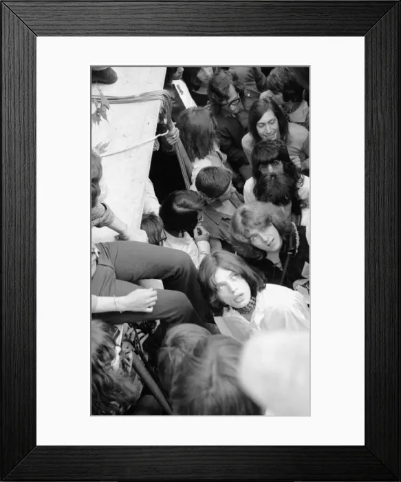 Framed Print : The Rolling Stones led Mick Jagger arrive for the pop concert in Hyde Park Framed Print : The Rolling Stones led Mick Jagger arrive for the pop concert in Hyde Park