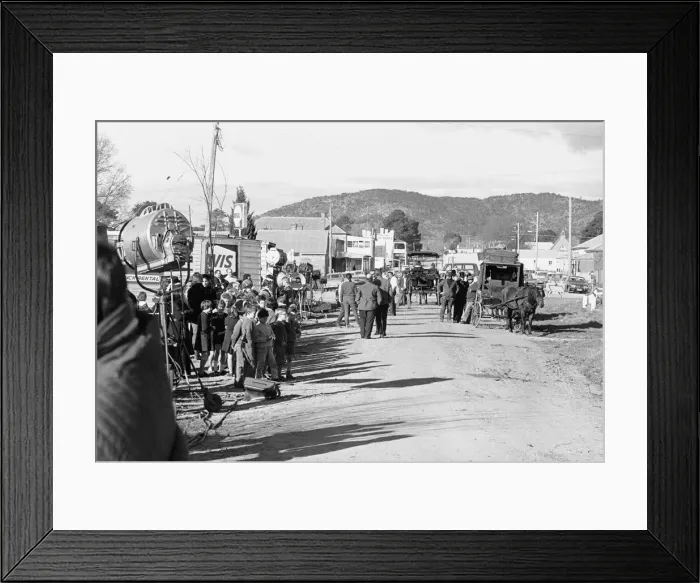 Framed Print : Scene during the filming of Ned Kelly in Bugendore, Australia Framed Print : Scene during the filming of Ned Kelly in Bugendore, Australia