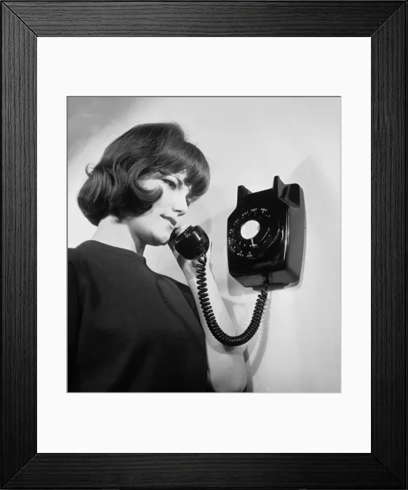 Framed Print : A General Post Office official talking on the telephone. 16th April 1963 Framed Print : A General Post Office official talking on the telephone. 16th April 1963