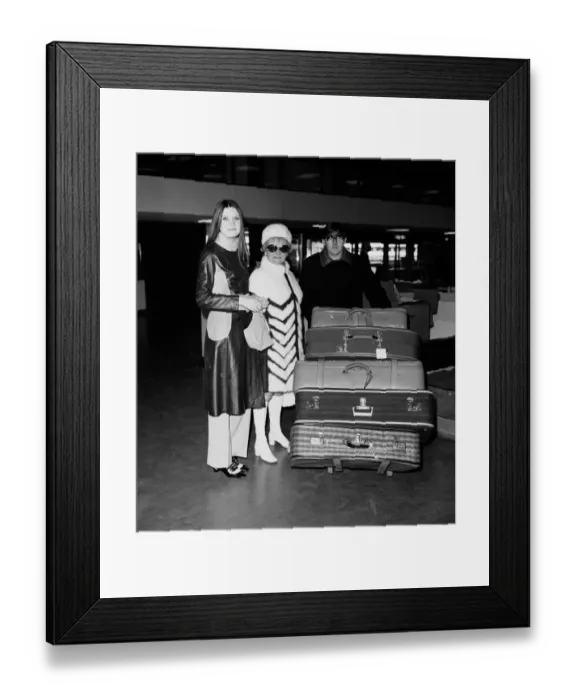 Framed Print : Singer Sandie Shaw seen here with her agent Eve Taylor before their departure to Montreux Framed Print : Singer Sandie Shaw seen here with her agent Eve Taylor before their departure to Montreux