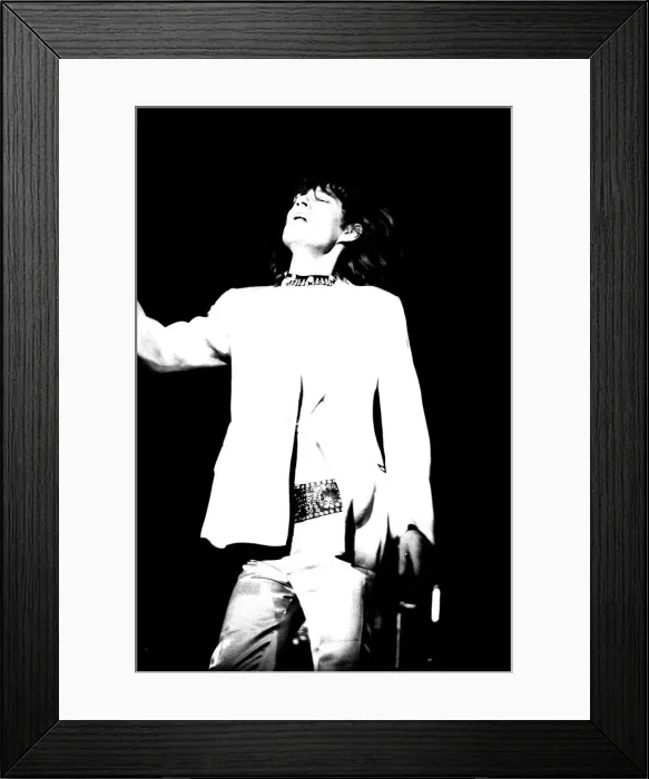 Framed Print : Rolling Stones: Mick Jagger during the first night of the band Framed Print : Rolling Stones: Mick Jagger during the first night of the band