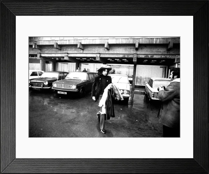 Framed Print : The Rolling Stones: Mick Jagger leaving a Newcastle Hotel 5th March 1971 after performing Framed Print : The Rolling Stones: Mick Jagger leaving a Newcastle Hotel 5th March 1971 after performing