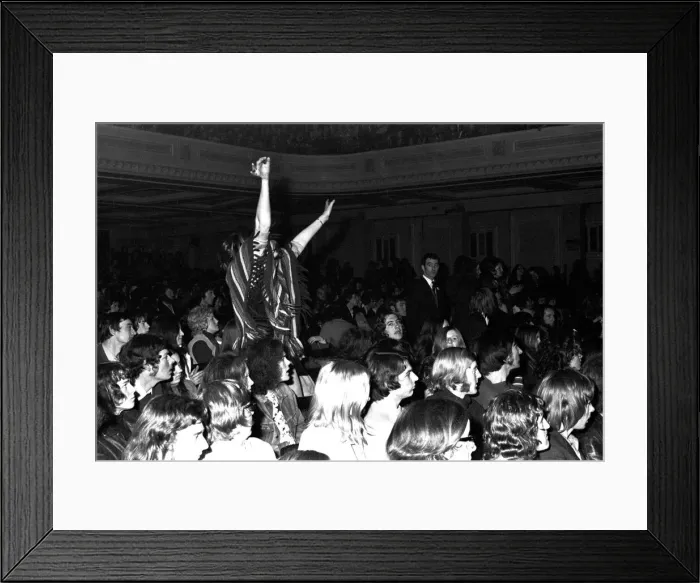 Framed Print : Rolling Stones: fanst at the Newcastle City Hall 4th March 1971