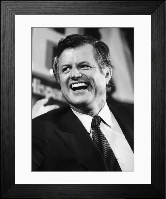 Framed Print : Senator Edward Kennedy makes a speech after the announcement of his withdrawal from Framed Print : Senator Edward Kennedy makes a speech after the announcement of his withdrawal from