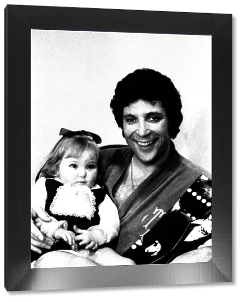 Tom Jones with three year old hole-in-the-heart patient Lisa Anne Scott from Gateshead