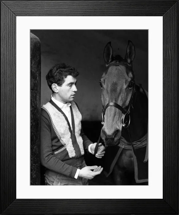 Framed Print : Famous racehorse Arkle standing at the stable door at Tom Dreapers yard