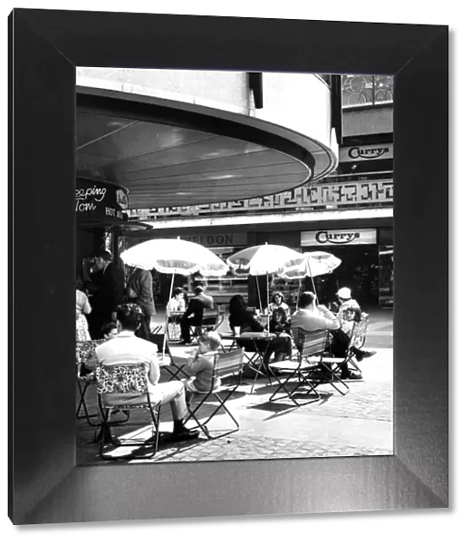 The circular Godiva Cafe in the Lower Precinct, Coventry city centre - a popular place