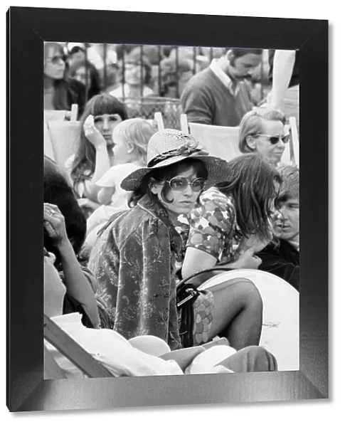 Free Festival at Hyde Park, Hippy girl in the crowd. 5th July 1969