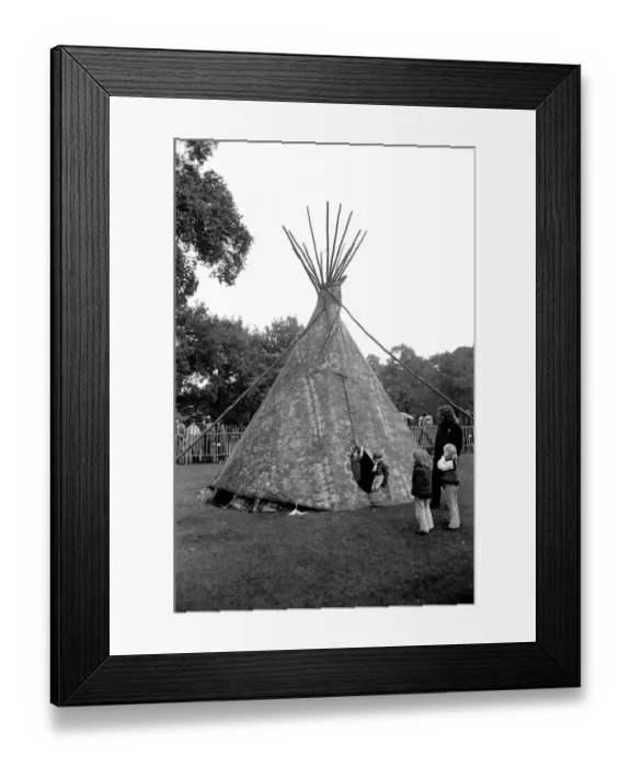 Framed Print : Teepee at Free Hyde Park Pop Festival featuring Canned Heat