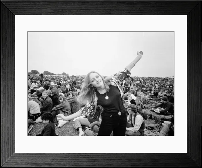 Framed Print : Girl dancing at The Isle of Wight Festival. 30th August 1969 Framed Print : Girl dancing at The Isle of Wight Festival. 30th August 1969