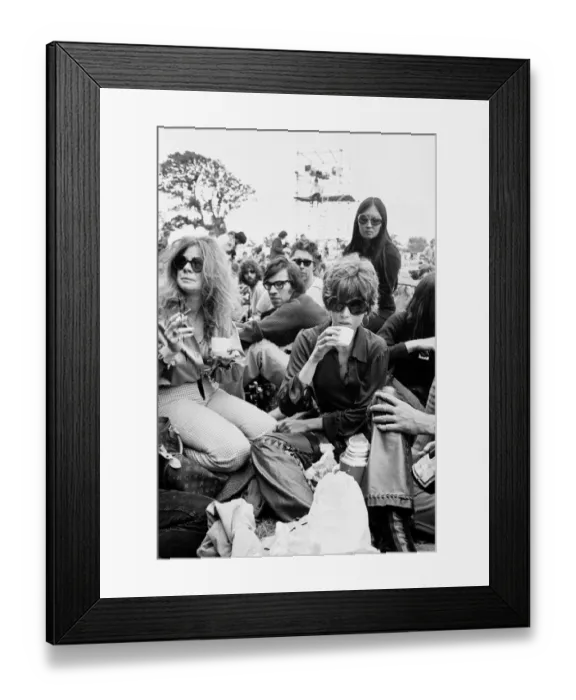 Framed Print : Jane Fonda in the crowd at The Isle of Wight Festival. 30th August 1969