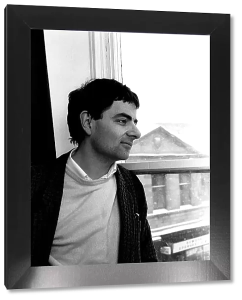 Rowan Atkinson during a flying a visit to Newcastle 14  /  01  /  87
