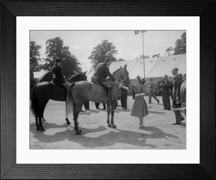 Framed Print : HRH Queen Elizabeth II at the Royal Horse Show, Windsor July 1952 Framed Print : HRH Queen Elizabeth II at the Royal Horse Show, Windsor July 1952