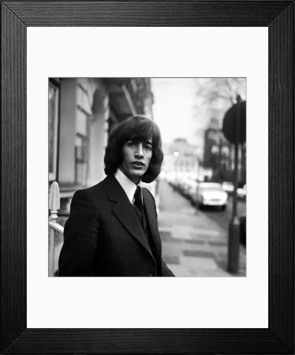Framed Print : Robin Gibb of the Bee Gees pop group in London. April 1969