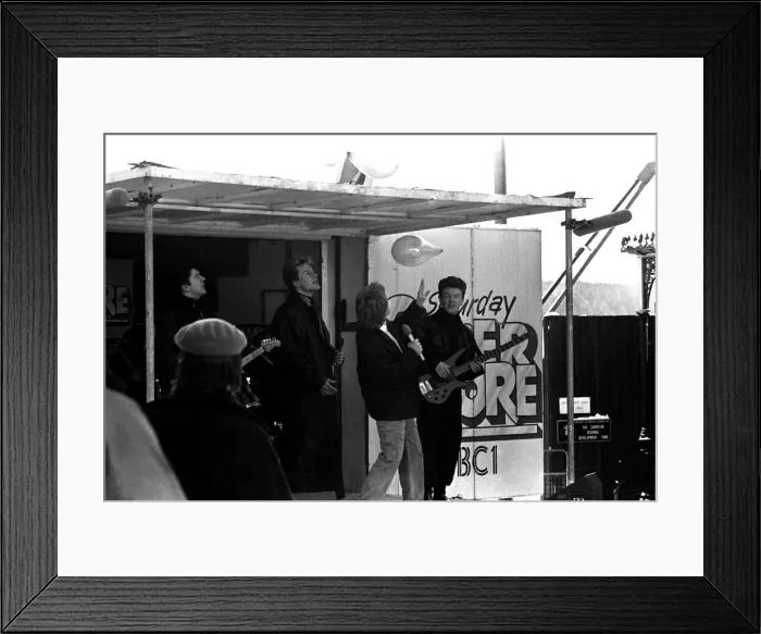 Framed Print : The television programme Saturday Superstore and Keith Chegwin visits Beamish Museum