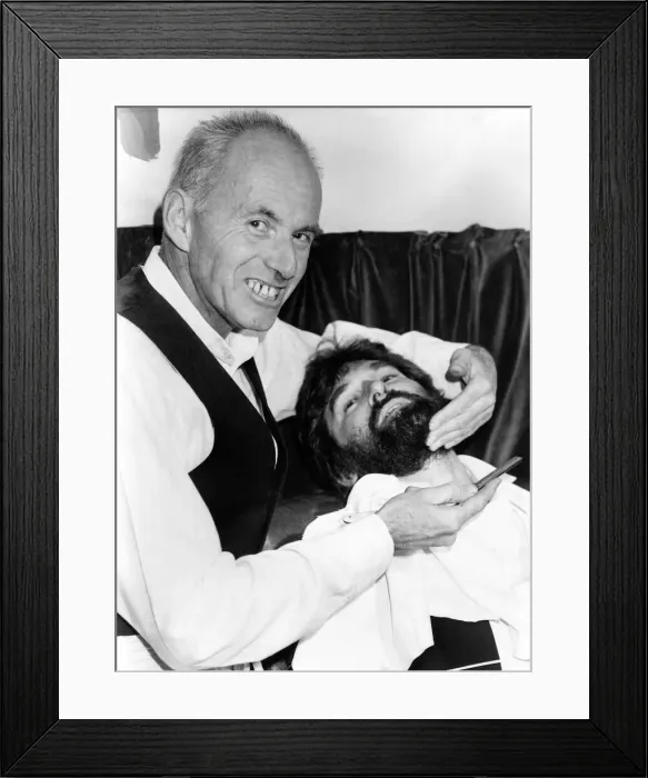 Framed Print : Amble Players Harry McQuillan (left), as Sweeny Todd, and David Woods, as Dr Framed Print : Amble Players Harry McQuillan (left), as Sweeny Todd, and David Woods, as Dr