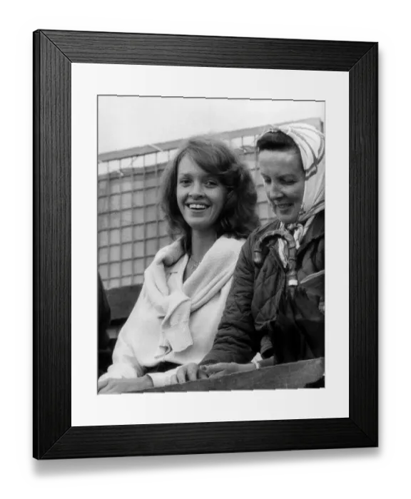 Framed Print : Sabrina Guinness watches Prince Charles play Polo July 1979 at Cowdrey Park