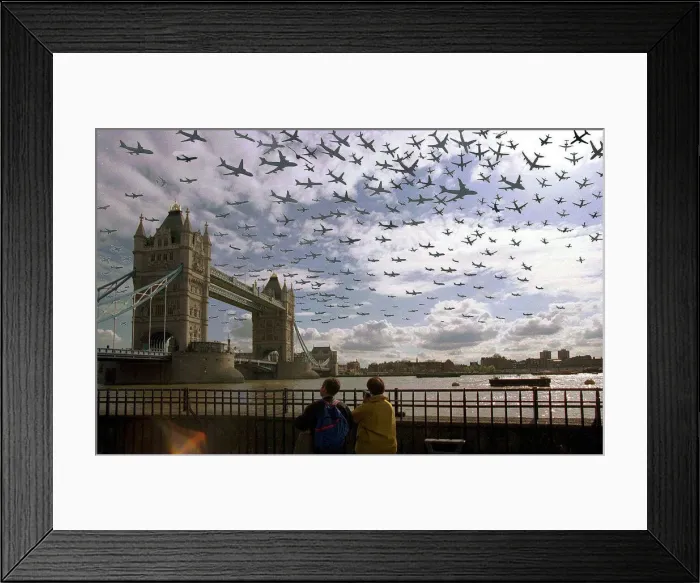 Framed Print : The sky over Tower Bridge 2nd April 1999 Good Friday 8am to 5 Framed Print : The sky over Tower Bridge 2nd April 1999 Good Friday 8am to 5