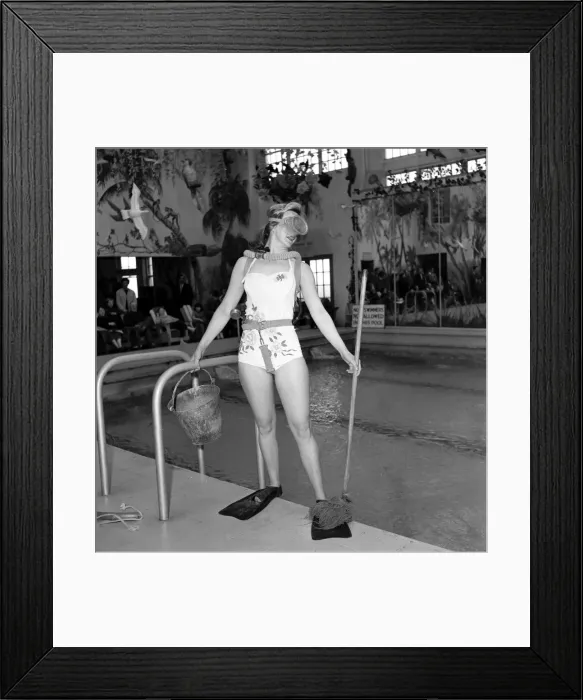 Framed Print : Spring Cleaning at Butlins Cliftonville A member of the Butlins staff keep campers Framed Print : Spring Cleaning at Butlins Cliftonville A member of the Butlins staff keep campers