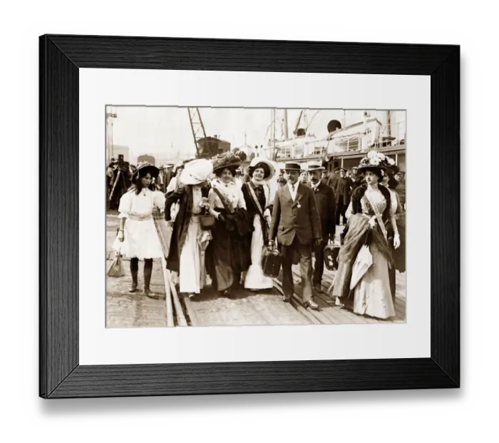 Framed Print : Paris fashion models seen here arriving off the ferry at Folkestone for a London fashion Framed Print : Paris fashion models seen here arriving off the ferry at Folkestone for a London fashion