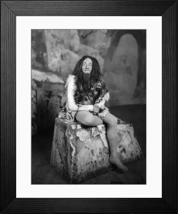 Framed Print : Mr. Dlarence Blakiston seen here as Wily Watcher in the play Prehistoric