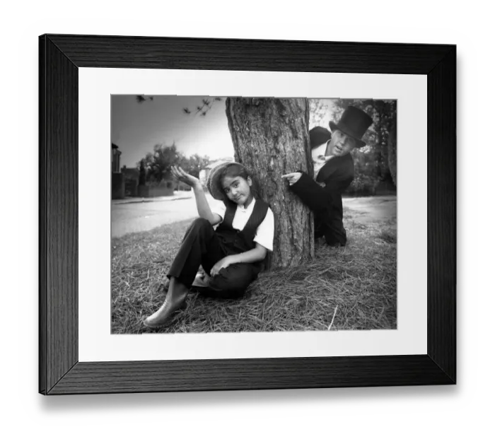 Framed Print : Shireen Bayat and her brother Arzhang in the musical Oliver