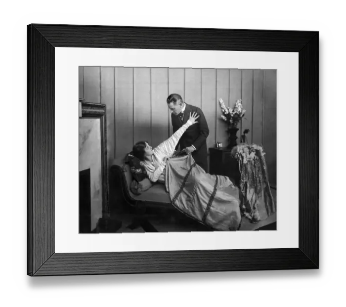 Framed Print : A scene from the play My Ladys Dress Anne takes a sleeping powder In her dream